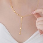 Spersonalizowany naszyjnik Bubble Letter Y Lariat z imieniem Dainty Biżuteria Rocznica Urodziny Prezent dla kobiet