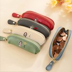 Portamonete in pelle PU personalizzato con nome stile moda ragazza fiore di nascita accessorio regalo di compleanno o Natale per donne
