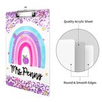 Personalisierte Glitter Regenbogen Apfel Acryl Zwischenablage mit Text Schule liefert Lehrer Anerkennung Woche Geschenk für Lehrer