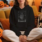 Personalized Tarot Skull T-shirt Hoodie with Text Halloween Party Gift for Family Friends