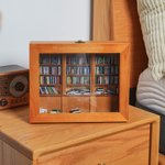 Bibliothèque miniature en bois personnalisée pour soulager l'anxiété avec texte et mini-livres Décoration de bibliothèque pour la maison Cadeau d'anniversaire pour les amoureux des livres