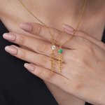 Gepersonaliseerde 1-8 Geboortesteen & Naam Hangende Hangers Familieketting Verjaardag Verjaardag Kerstcadeau voor Vrouwen Oma Moeder