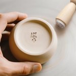 Personalised Clay Pottery Stamp with Text and Wood Round Handle Birthday Pottery Making Gift for Handicraft Lovers Pottery Makers