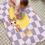 Spersonalizowany koc z imieniem i inicjałami Horse Fantasy Unicorn Cute Animal Miękki koc z imieniem i inicjałami Prezent urodzinowy dla chłopców i dziewczynek