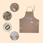 Grembiule regolabile personalizzato a righe multicolore con nome e tasca Festa del barbecue Regalo di compleanno per l'amante della cucina Amico della famiglia