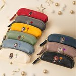 Portamonete in pelle PU personalizzato con nome stile moda ragazza fiore di nascita accessorio regalo di compleanno o Natale per donne