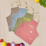 Grembiule regolabile personalizzato a righe multicolore con nome e tasca Festa del barbecue Regalo di compleanno per l'amante della cucina Amico della famiglia