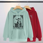 Personalized Tarot Skull T-shirt Hoodie with Text Halloween Party Gift for Family Friends