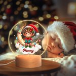 Gepersonaliseerde Dreamy Kerst Elf Maan Wolk LED Nachtlampje met Naam en Houten Base Nursery Room Decor Kerstcadeau voor Baby Kid