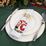 Servilleta reutilizable 100% algodón con nombre e inicial Regalo de Navidad para amigo de la familia