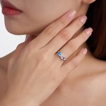 Personalised Heart Birthstones Infinity Ring with Engraved Names and Text Birthday Anniversary Engagement Gift for Women