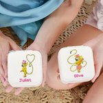 Personalisierte niedliche Marsupilami PU-Leder-Schmuck-Box mit Namen Reise-Zubehör Geburtstagsgeschenk für Mädchen | Callie × Marsupilami®