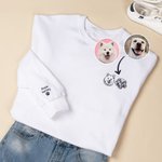 Personalized Embroidered Pet Face Photo Multicolor T-shirt Sweatshirt Hoodie with 1-2 Names Daily Wear Birthday Pet Memorial Gift for Pet Lovers