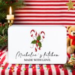 Personlig julgodis Cane Food Grade Metal Biscuit Tin Box med texter julklapp för familj barn