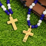 Personalised Magnetic Sparkle Rhinestone Beaded Baseball or Softball Cross Necklace with Number Game Day Birthday Gift for Ball Game Lovers