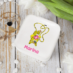 Gepersonaliseerde langstaart luipaard Marsupilami PU-leer sieraden doos met naam verjaardagscadeau voor meisjes | Callie × Marsupilami ®