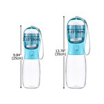 Personalised 3D Cartoon Dog Cat Design 2-in-1 Pet Water Bottle with Drinking Feeder and Name Pet Outdoor Supplies Birthday Gift for Pet Owners