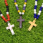 Personalised Magnetic Sparkle Rhinestone Beaded Baseball or Softball Cross Necklace with Number Game Day Birthday Gift for Ball Game Lovers