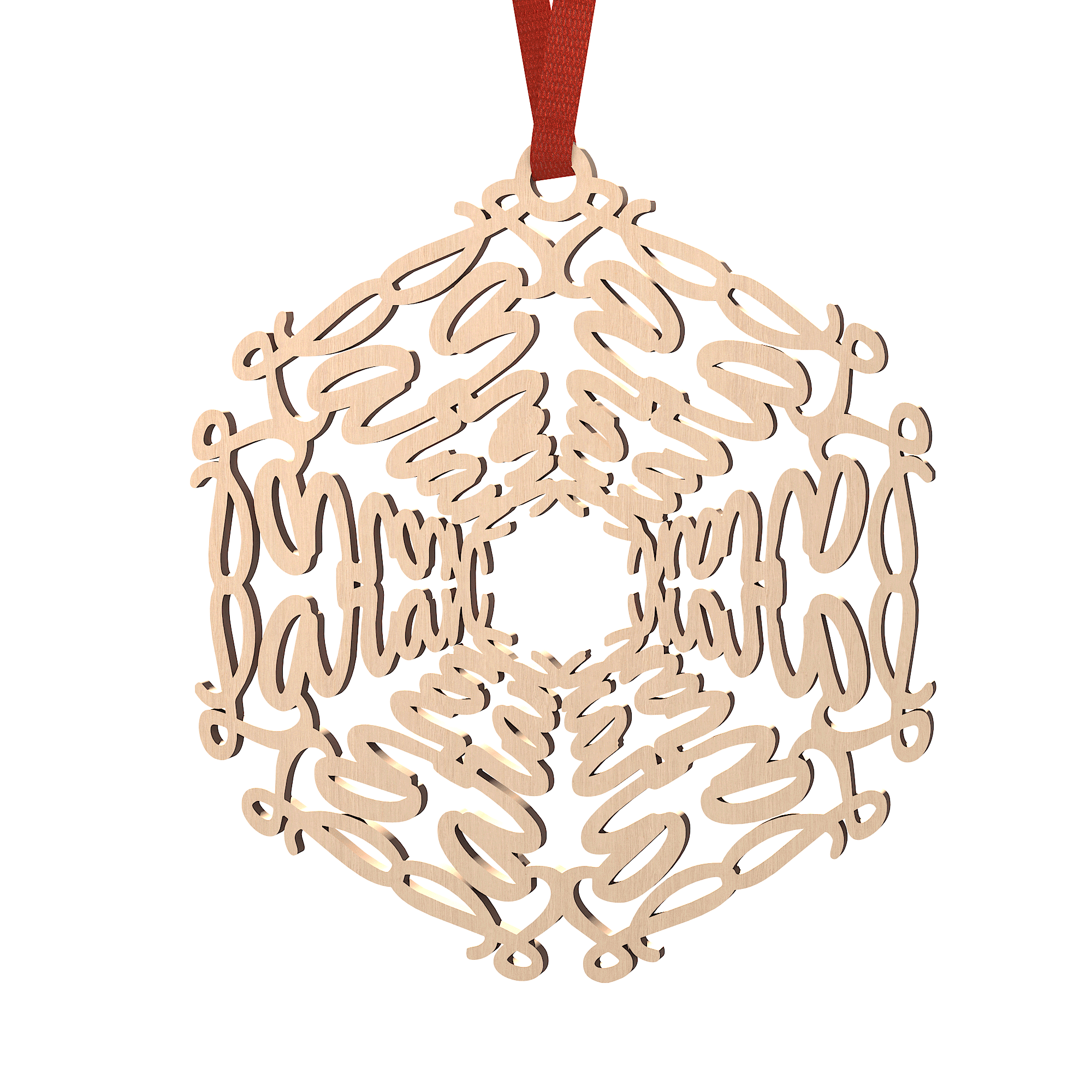 Personalized Christmas Wooden Snowflake Ornament with Name Christmas Tree Decor Christmas Gift for Family Friend