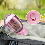 Personalised 3D Cartoon Dog Cat Design 2-in-1 Pet Water Bottle with Drinking Feeder and Name Pet Outdoor Supplies Birthday Gift for Pet Owners