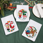 Servilleta reutilizable 100% algodón con nombre e inicial Regalo de Navidad para amigo de la familia
