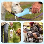 Personalised 3D Cartoon Dog Cat Design 2-in-1 Pet Water Bottle with Drinking Feeder and Name Pet Outdoor Supplies Birthday Gift for Pet Owners