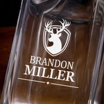 Decantador personalizado con silueta de ciervo grabado 2 copas con nombre inicial y caja de madera para guardarlo Regalo de cumpleaños y Navidad para los amantes del whisky