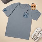 Personalized Embroidered Pet Face Photo Multicolor T-shirt Sweatshirt Hoodie with 1-2 Names Daily Wear Birthday Pet Memorial Gift for Pet Lovers