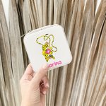 Personalisierte niedliche Marsupilami PU-Leder-Schmuck-Box mit Namen Reise-Zubehör Geburtstagsgeschenk für Mädchen | Callie × Marsupilami®