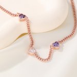 Personalized 1-5 Heart-Shaped Birthstones Necklace Exquisite Jewelry Mother's Day Birthday Anniversary Gift for Women