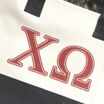 Personalized Glitter Greek Initial Large Canvas Tote Bag Chapter Party Pride Bid Day Sorority Gift for Sister Friends | Callie × Affinity Licensing