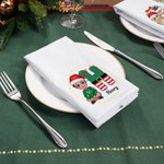 Servilleta reutilizable 100% algodón con nombre e inicial Regalo de Navidad para amigo de la familia