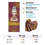 Personalized Cartoon Yoga Character Super Absorbent Yoga Towel Mat with Name and Mesh Pocket Sports Accessories Birthday Gift for Yoga Lovers Women