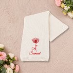 Spersonalizowany Haftowany Kwiat Narodzin Miękki Ciepły Dzianinowy Szalik z Imieniem Modny Dodatek Prezent Urodzinowy Dla Mężczyzn Kobiet Rodziny