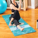 Personalized Cartoon Yoga Character Super Absorbent Yoga Towel Mat with Name and Mesh Pocket Sports Accessories Birthday Gift for Yoga Lovers Women
