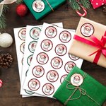 Personalised Merry Christmas Santa Claus Set of 2 Waterproof Stickers with Name Christmas Party Favors for Kids Family Friends