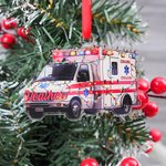 Personalised Ambulance Christmas Acrylic Ornament with Name Home Decor Christmas Gift for EMT Driver  Paramedic