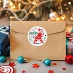 Personliga Santa Bow Deer Vattentäta klistermärken Namnetiketter för DIY-presentdekoration Söt julfestival Party Favors för barn