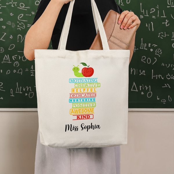 Sac à dos en toile avec texte Usage quotidien Cadeau de rentrée pour les enseignants