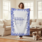 Coperta personalizzata Toile De Jouy foderata con sagome di cani, decorazione per la casa con 1-7 nomi, regalo di compleanno per gli amanti degli animali.