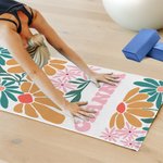 Gepersonaliseerde Floral Super Absorberende Yoga Handdoek met Naam Sport Accessoires Verjaardagscadeau voor Yoga Liefhebbers Vrienden