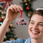 Personalised Ambulance Christmas Acrylic Ornament with Name Home Decor Christmas Gift for EMT Driver  Paramedic