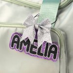 Personalised Glitter Bow Keychain Backpack Name Tag Travel Accessories Daily Use Birthday Gift for Cheerleaders Teammates