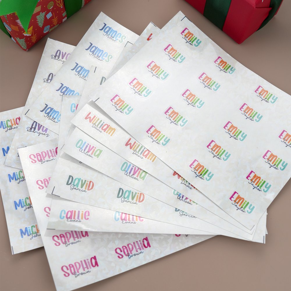Personalized Holographic Name Sticker Waterproof Adhesive Label School Supplies Back to School Birthday Gift for Kids Teachers 3