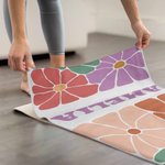 Gepersonaliseerde Floral Super Absorberende Yoga Handdoek met Naam Sport Accessoires Verjaardagscadeau voor Yoga Liefhebbers Vrienden