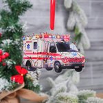 Personalised Ambulance Christmas Acrylic Ornament with Name Home Decor Christmas Gift for EMT Driver  Paramedic