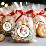 Personalised Merry Christmas Santa Claus Set of 2 Waterproof Stickers with Name Christmas Party Favors for Kids Family Friends