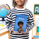 Personalised Cartoon Black Boy Girl A5 Spiral Notebook with Name School Supplies Birthday Anniversary Gift for Kids