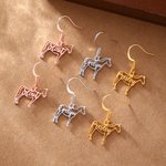 Personalisierte Pferd Silhouette Ohrringe mit Namen Zierlich Schmuck Geburtstag Jahrestag Weihnachten Geschenk für Pferdebesitzer Liebhaber