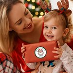Personalised Merry Christmas Santa Claus Set of 2 Waterproof Stickers with Name Christmas Party Favors for Kids Family Friends